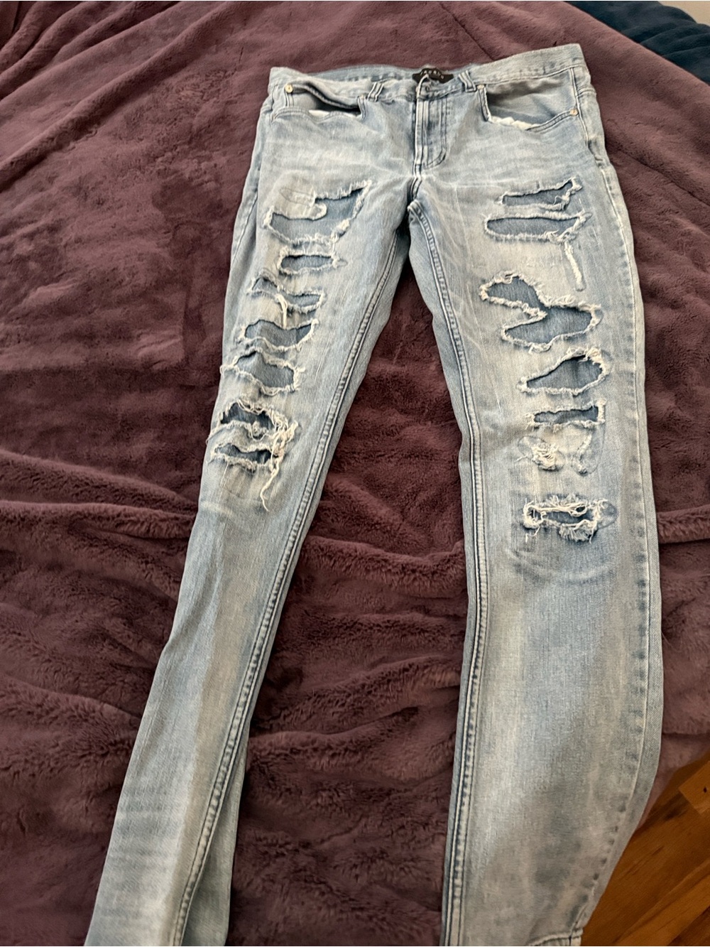 PacSun Light Blue Distressed Skinny Jeans